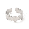 Non-Tarnish 304 Stainless Steel Twist Oval Open Cuff Ring for Women RJEW-E063-27P-2