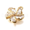 Brass Micro Pave Clear Cubic Zirconia Pendants KK-U065-01A-G-2