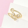 Brass Micro Pave Cubic Zirconia Cuff Rings RJEW-S400-11G-2