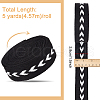 5 Yards Polycotton Jacquard Arrow Ribbon OCOR-WH0078-170A-2
