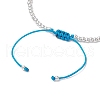 Brass Round Beads Braided Bead Bracelets for Women BJEW-JB11718-01-4