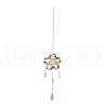 Iron Wire Winding Star Chandelier Decor Hanging Prism Ornaments HJEW-M002-22G-2