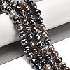 Electroplated Natural Agate Round Beads Strands G-L598-A01-03B-1