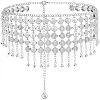 Alloy Multi Layers Flat Round Waist Belt with Curb Chains FIND-WH20010-06P-1