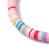 3Pcs 3 Colors Polymer Clay Disc Beaded Stretch Bracelet Sets BJEW-JB10439-02-5