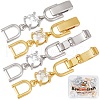 Beebeecraft 2 sets 2 Colors Extender Clasps Brass Micro Pave Cubic Zirconia Fold Over Extension Clasps FIND-BBC003-55A-1