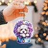 Dog with Flower Basket Acrylic Hanging Ornaments PW-WGD45C3-01-3