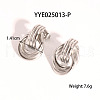Stainless Steel Texture Multi-circle Knot Stud Earrings WP5091-2-2