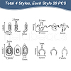 Unicraftale 80Pcs 4 Tibetan Styles Alloy Pendants FIND-UN0004-28B-3