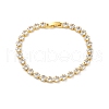 Brass Rhombus Clear Cubic Zirconia Cup Chain Necklaces for Women NJEW-U033-02G-4
