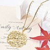 304 Stainless Steel Hollow Arabic Flat Round Pendant Box Chain Necklaces for Women Men NJEW-R013-01G-2