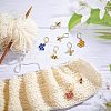  8Pcs 8 Style Bee & Honeycomb Dangle Leverback Earrings for Women HJEW-NB0001-36-2