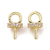 Brass with Cubic Zirconia Peg Bails KK-B087-13A-G-1