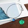 Zinc Alloy & Luminous Blue Glass Flat Round with Constellation Pendant Black Waxed Cord Necklaces WG9F396-04-1