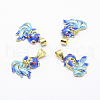 Electroplate Brass Enamel Pendants X-KK-F723-14G-RS-1