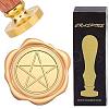 Brass Wax Seal Stamps with Wood Handle AJEW-WH0412-0174-1