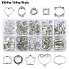 100Pcs 10 Styles Tibetan Style Alloy Bead Frames TIBEB-YW0001-27-2