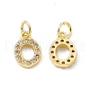 Real 18K Gold Plated Brass Micro Pave Clear Cubic Zirconia Charms KK-E068-VB452-O-1