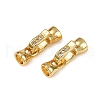 Brass Micro Pave Cubic Zirconia Fold Over Clasps KK-P164-05G-1-1
