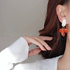 Flower Alloy Dangle Stud Earrings FS-WGCC3B4-01-2