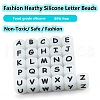 20Pcs Luminous Cube Letter Silicone Beads 12x12x12mm Square Dice Alphabet Beads with 2mm Hole Spacer Loose Letter Beads for Bracelet Necklace Jewelry Making JX437M-4