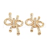 Brass Micro Pave Clear Cubic Zirconia Fold Over Clasps KK-B125-02G-1