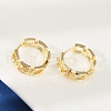 Brass Clear Cubic Zirconia Hoop Earrings EJEW-Q016-02G-5