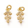 Brass Micro Pave Clear Cubic Zirconia Pendants ZIRC-P081-G08-RS-1