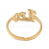 Ion Plating(IP) 304 Stainless Steel Constellation Open Cuff Ring for Women RJEW-C097-01G-02-3