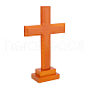 Pine Wood Cross Display Decorations AJEW-WH0083-30B-1