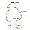 Elegant Stainless Steel & Imitation Pearl Double Layer Link Chain Anklets HM7489-6-2