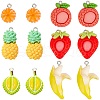 SUNNYCLUE 36Pcs 6 Styles Fruits Opaque Resin Pendants RESI-SC0003-36-1