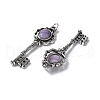 Key Brass Natural Lepidolite Big Pendants KK-D361-01AS-21-2
