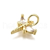 Rack Plating Brass Micro Pave Cubic Zirconia Pendants KK-D343-12G-2