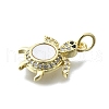 Brass Micro Pave Clear Cubic Zirconia Pendants KK-V010-07G-02-2