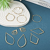  10Pcs 5 Style Brass Open Back Bezel Pendants KK-TA0001-35-5