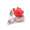 Glass Seed Beaded Angel Pendants PALLOY-MZ00714-02-4
