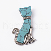 Synthetic Turquoise Kitten Pendants STAS-L184-033-1