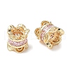 Brass Micro Pave Cubic Zirconia European Beads KK-A254-26G-01-1