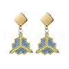 MIYUKI Delica Beads & 304 Stainless Steel Dangle Stud Earrings EJEW-MZ00418-02-2