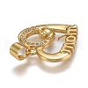 Brass Micro Pave Clear Cubic Zirconia Pendants ZIRC-A011-05G-3