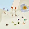 SUPERFINDINGS 16Pcs 8 Colors Brass Glass Stud Earring Findings DIY-FH0004-50-4