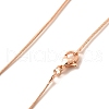 1mm Rack Plating Brass Square Snake Chain Necklaces for Women Men MAK-L044-18RG-2
