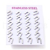 304 Stainless Steel Greek Alphabet Stud Earrings STAS-D007-07P-03-3