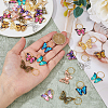 Butterfly Alloy Enamel Dreadlocks Beads OHAR-AB00019-3