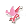 Breast Cancer Pink Awareness Ribbon Theme Alloy Enamel Pendants ENAM-C026-01B-S-2