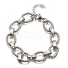 304 Stainless Steel Oval Link Chain Bracelets for Women BJEW-R021-09P-4