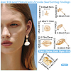 Beebeecraft 12Pcs 3 Style Shell & Starfish Shape Brass Stud Earring Findings KK-BBC0012-74-2
