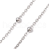 Flower Handmade Acrylic Imitation Pearl Beaded Link Chain AJEW-JB01208-02-3
