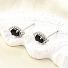 Brass Micro Pave Cubic Zirconia Stud Earrings EJEW-M103-02P-2